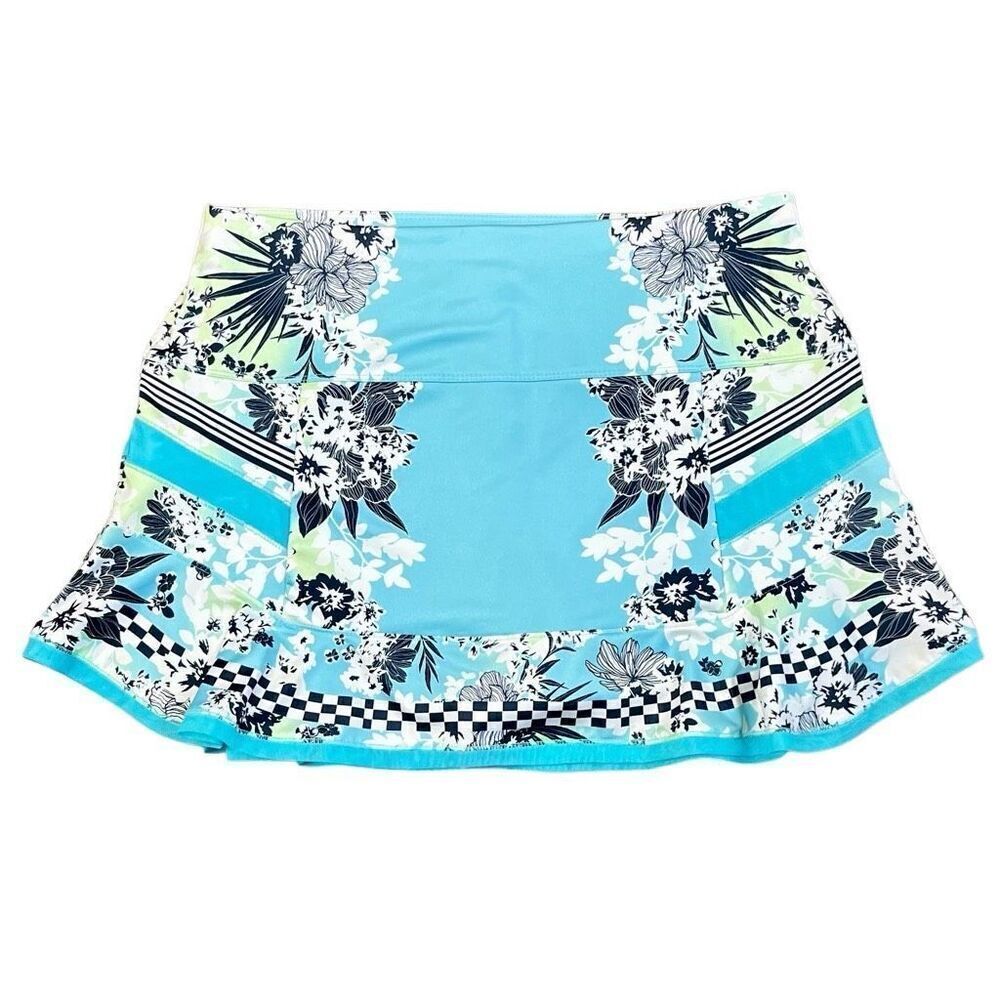 New! NWT Lucky In Love Long Garden Party Cool Urbana Floral Tennis Skort Large